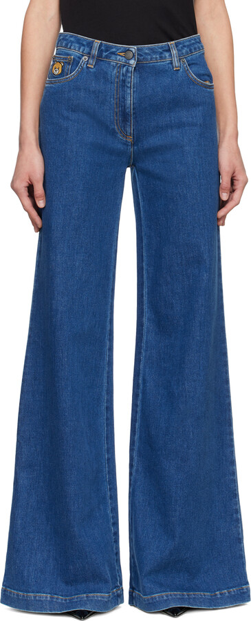 - Save 17% Blue Womens Jeans Moschino Jeans Moschino Denim High-waist Wide-leg Jeans in Denim 