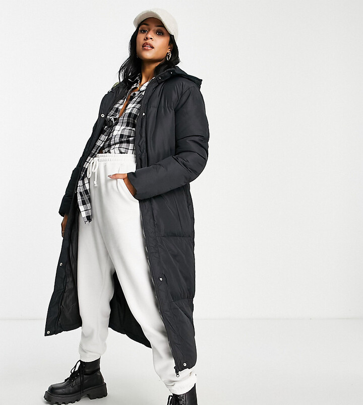 Threadbare Tall Jodie maxi puffer coat in black - ShopStyle