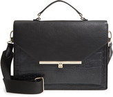 Thumbnail for your product : Béis The Messenger Croc Embossed Faux Leather Crossbody Bag