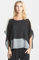 Thumbnail for your product : Eileen Fisher Bateau Neck Tiered Silk Top (Regular & Petite)