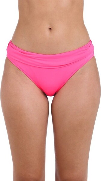 Women's La Blanca Shirred Band Hipster Swim Bottoms Contemporary 2 Bright Pink