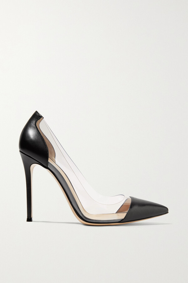 Gianvito Rossi Plexi 100 Leather And Pvc Pumps Black ShopStyle
