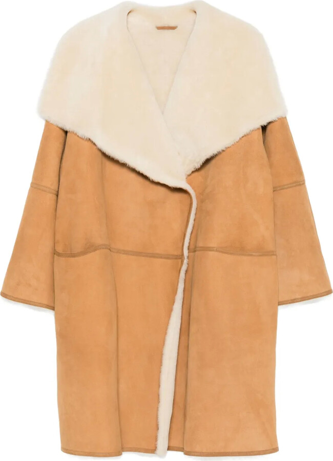 Totême Draped Shearling Coat
