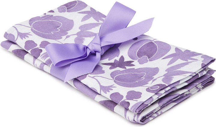 Large Napkins Set Of 2 (45X45) Wildbird Viola Small Purple