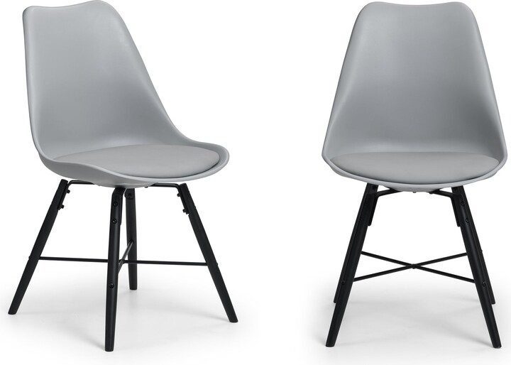 Dunelm Kari Set of 2 Dining Chairs, Faux Leather Grey ShopStyle