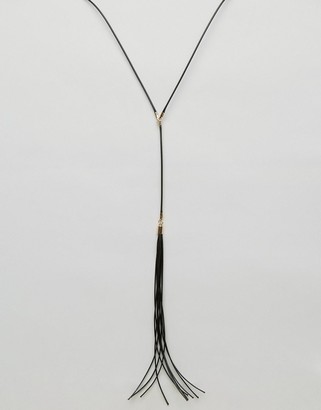 ASOS Necklace With Long Tassle In Black