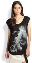 Thumbnail for your product : Haute Hippie Split-Back Printed Tee