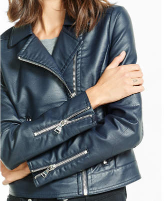 Express Minus the) leather navy moto jacket