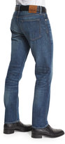 Thumbnail for your product : Tom Ford Straight-Fit High-Low Selvedge Denim Jeans, Indigo