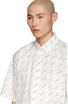 Thumbnail for your product : Balenciaga White and Black Logo Normal Fit Shirt