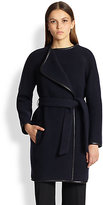 Thumbnail for your product : Martin Grant Leather-Trimmed Wrap Coat