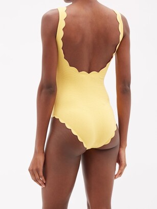 Marysia Swim Palm Springs Reversible Scalloped-edged Swimsuit - Yellow Pink