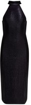 Thumbnail for your product : Galvan Dusk Mesh-panel Lame Dress - Navy
