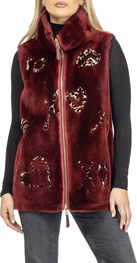 Gorski Reversible Genuine Shearling Zipper Vest