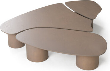 Orren Ellis Connie - Modern White Oak Coffee Table Set