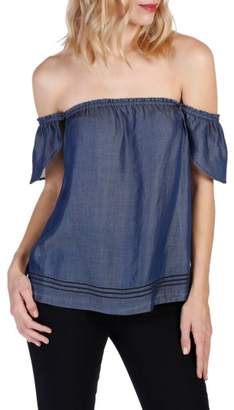 Paige Beatrice Chambray Off the Shoulder Top