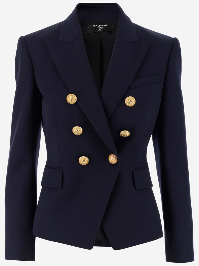navy double breasted blazer ladies