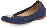Thumbnail for your product : Tory Burch Caroline Suede Ballerina Flat, Clare Blue (Navy)