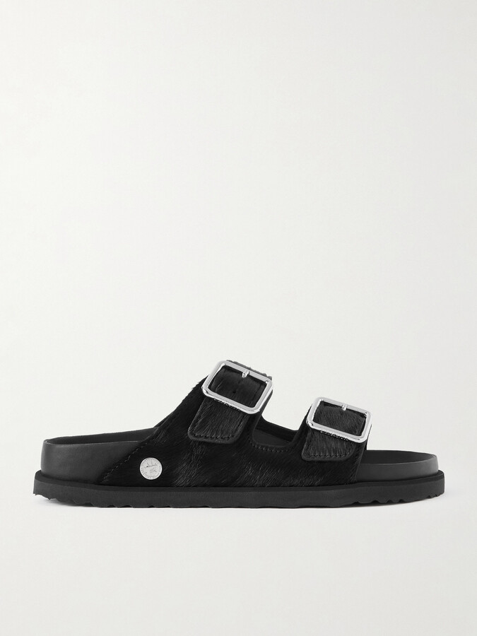 Birkenstock 1774 Arizona Calf Hair Sandals - Black