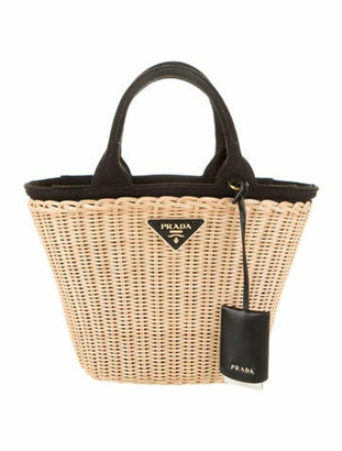 prada raffia beach tote