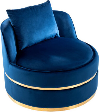 Latitude Run 360° Swivel Accent Velvet Barrel Chair: Modern Upholstered Over-Sized Soft Chair With Seat Cushion For Living Room/Bedroom/Office/Apartment (Beige)