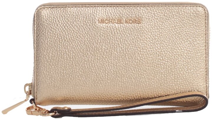michael kors gold wristlet purse