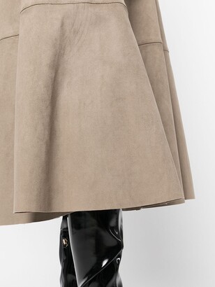 Proenza Schouler White Label Faux Suede Seamed Skirt
