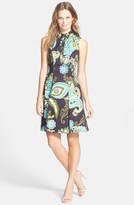 Thumbnail for your product : Donna Morgan Paisley Print Stretch Cotton Sateen Shirtdress