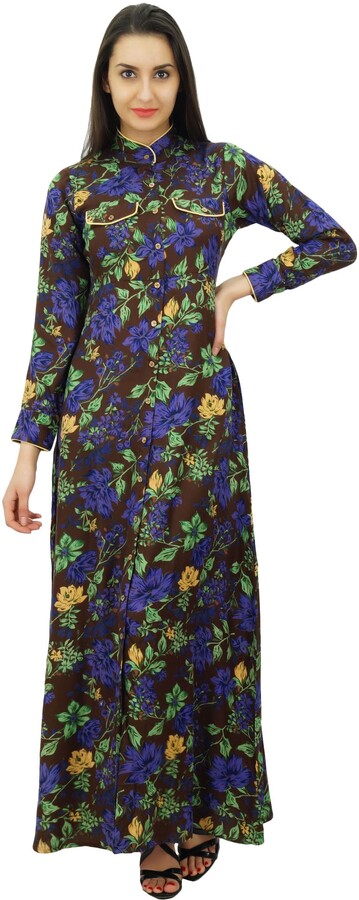 maxi button down dress