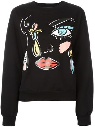 Moschino face print sweatshirt - women - Cotton - 42