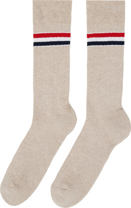 Thom Browne Beige Stripe Socks