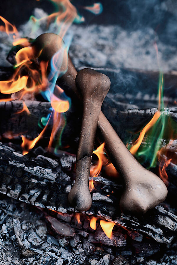 Bone Ceramic Fire Pit Accents
