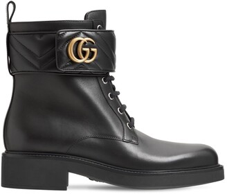 Gucci 25mm Marmont Leather Ankle Boots