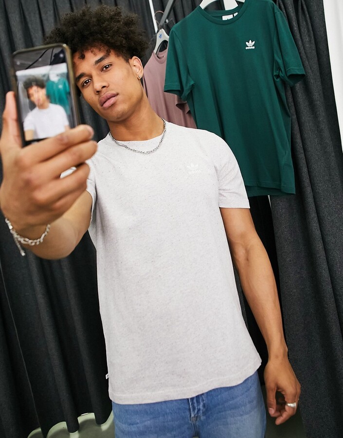 adidas Essentials boyfriend fit t-shirt in gray multi - ShopStyle