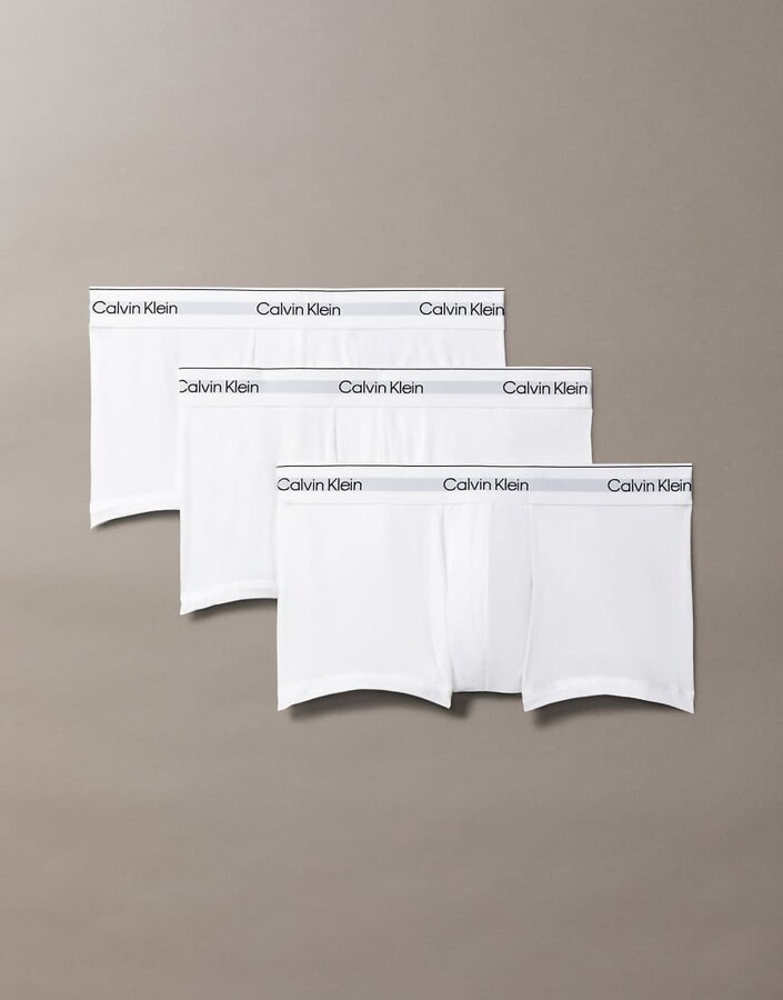 Calvin Klein Icon Cotton Stretch 3 pack low rise briefs in white