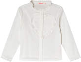 Thumbnail for your product : Billieblush White Ruffle Heart And Collar Shirt