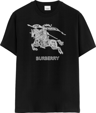 Tシャツ・カットソー BURBERRY BLACK T-SHIRT WITH EQUESTRIAN KNIGHT DESIGN 20868759_50768332_600.jpg