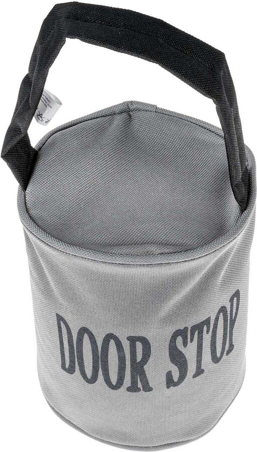 Homescapes Grey and Black Filled Fabric Door Stop with Handle