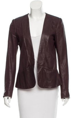 Theory Collarless Leather Jacket