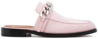 Givenchy pink chain flat leather loafers