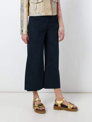 MSGM faux suede cropped trousers