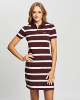 Thumbnail for your product : Lacoste Women's Red Mini Dresses - Classic Stripe Mini Pique Polo Dress - Size 40 at The Iconic