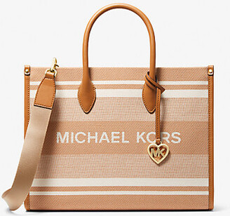 Mirella medium striped cotton canvas tote bag Clearance