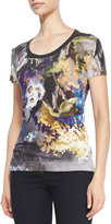 Thumbnail for your product : Escada Abstract Floral-Print Wool-Silk Tee
