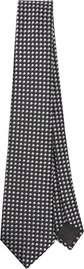 Giorgio Armani Patterned-Jacquard Silk Tie