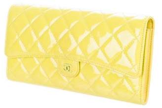 Chanel Patent Quilted Travel Wallet