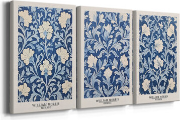 Red Barrel Studio WM MORRIS Series DLXX -Custom Wrapped Gallery Canvas - 3 Pieces