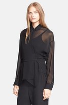Thumbnail for your product : Alexander Wang T by Silk Georgette Wrap Blouse