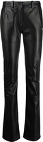 Thumbnail for your product : Off-White Logo-Print Leather Slim-Fit Trousers