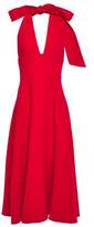 Thumbnail for your product : Oscar de la Renta Wool-blend Crepe Halterneck Midi Dress